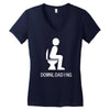 downloading ! funny white sex Women's V-Neck T-Shirt