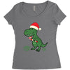 christmas dinosaur Women's Triblend Scoop T-shirt