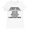 Smartass June Girl Ladies Fitted T-Shirt