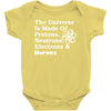 The Universe Is Made Of Protons Neutrons Electrons Morons Baby Bodysuit