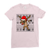 christmas reindeer dabbing Ladies Fitted T-Shirt