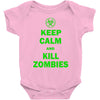 keep calm and kill zombies Baby Onesie