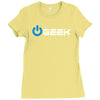 geek' (power on button) Ladies Fitted T-Shirt
