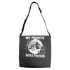 my pointer rides shotgun Adjustable Strap Totes