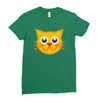 cat yellow Ladies Fitted T-Shirt
