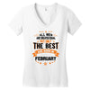 All Men Created Equal But The Best Born In February Women's V-Neck T-Shirt