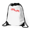 carnivore logo red Drawstring Bags
