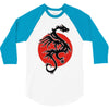 sun dragon with pearl   black red white 3/4 Sleeve Shirt