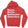 bears, beets, battlestar galactica Zipper Hoodie