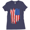 sa distress flag cool american Ladies Fitted T-Shirt