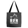 born to run forced to work Tote Bags
