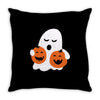 pumpkin with boo Throw Pillow