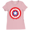 captain america dying bleeding logo Ladies Fitted T-Shirt