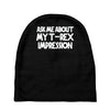 childrens ask me about my t rex flip Baby Beanies
