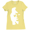 sax player lady face optical illusion Ladies Fitted T-Shirt