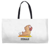 yoga pug exhale Weekender Totes