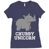 chubby unicorn rhino Ladies Fitted T-Shirt