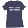 my will to live starts monday Ladies Fitted T-Shirt