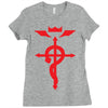fma full metal alchemist cross inspired ladies Ladies Fitted T-Shirt