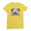 cute pug dog Ladies Fitted T-Shirt