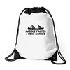 paddle faster i hear banjos Drawstring Bags