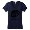 problem trollface troll face slogan internet meme t shirt2 Women's V-Neck T-Shirt