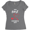 Our First Father's Day! Baby Girl Women's Triblend Scoop T-shirt