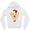 golden retriever dog with red santa's hat Zipper Hoodie