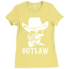 outlaw cow boy motor bike Ladies Fitted T-Shirt