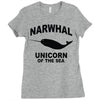 narwhal whale Ladies Fitted T-Shirt