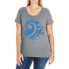 bass clef in blue Ladies Curvy T-Shirt