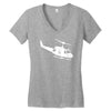 design uh 1h helicopter hubschrauber us army irak krieg war vietnam Women's V-Neck T-Shirt