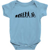 evolution of a cyclist mens black or blue cycling t shirt bike Baby Onesie