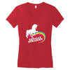 totally straight funny rainbow unicorn gay pride novelty fashion Women's V-Neck T-Shirt