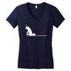 unicorn scooting on the floor Women's V-Neck T-Shirt