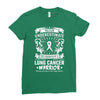 Never Underestimate The Strength Of A Lung Cancer Warrior Ladies Fitted T-Shirt