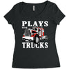 plays with trucks family matching Women's Triblend Scoop T-shirt