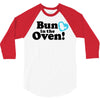Bun in the Oven with Heart Baby Boy 3/4 Sleeve Shirt