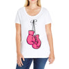 boxing gloves breast cancer Ladies Curvy T-Shirt