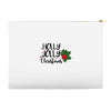holly jolly christmas Accessory Pouches