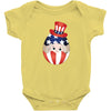 4th of July Peeking Baby Inside Egg Baby Bodysuit