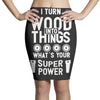 super power i turn wood funnz slogan mz power Pencil Skirts