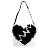 broken heart xxx black Adjustable Strap Totes
