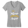 kings are born in august Women's V-Neck T-Shirt