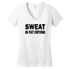 sweat is fat crying funny college beer party sex crude humor frat cool Women's V-Neck T-Shirt