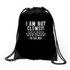 i'm not clumsy it's just the floor Drawstring Bags