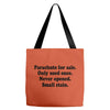 funny t shirt parachute for sale only used once never opened small sta Tote Bags