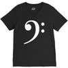 bass clef hat V-Neck Tee