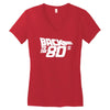 back to the 80's, funny retro Women's V-Neck T-Shirt