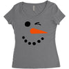 snowman face Women's Triblend Scoop T-shirt